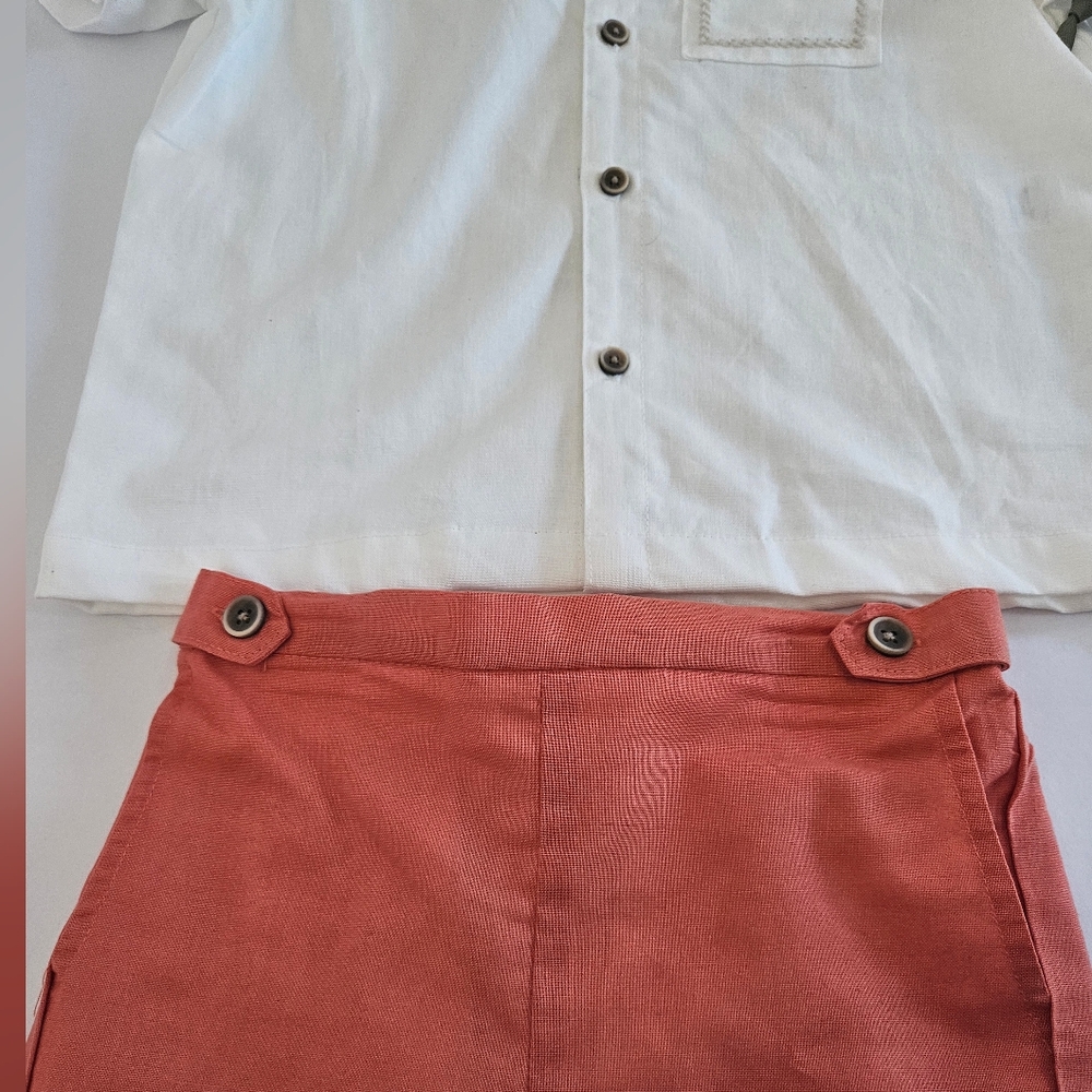 Edgehill Collection Little Boys Arlo Camp Collar Short Sleeve Woven & Shorts Set - Picture 9 of 11